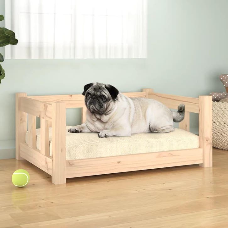 vidaXL Hondenmand 65,5x50,5x28 cm massief grenenhout, Dieren en Toebehoren, Honden-accessoires, Nieuw, Verzenden