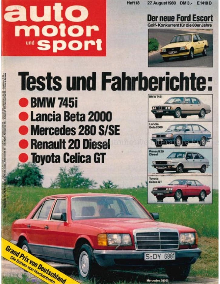 1980 AUTO MOTOR UND SPORT 18 DUITS, Boeken, Auto's | Folders en Tijdschriften