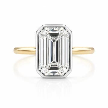 Ring - 14 karaat Geel goud, Witgoud - 4.10ct. tw. Diamant, Nieuw