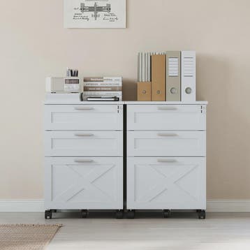 Mobiel Houten Archiefkastje met 3 Lades en Slot - Onder Bure, Huis en Inrichting, Verzenden, Nieuw