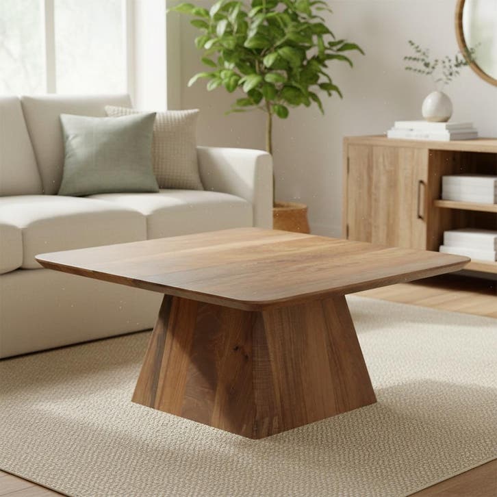 Salontafel Mangohout Salontafel Mick Vierkant 80x80 cm, Huis en Inrichting, Tafels | Salontafels, Nieuw, Overige houtsoorten, Vierkant