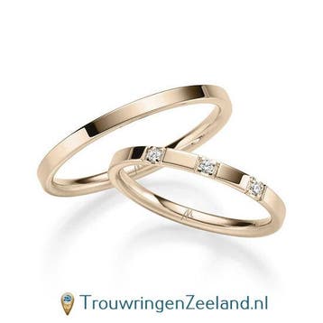 Trouwringen in 14/18 karaat roségoud glans gepolijst 2,0 ..., Verzenden, Nieuw