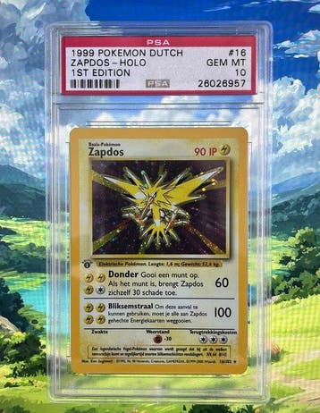 Pokémon - 1 Graded card - Zapdos #16 (POP 9!) First edition,, Nieuw