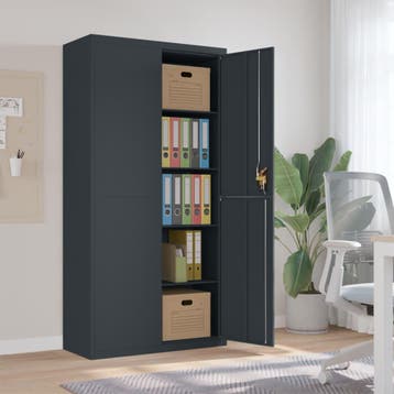 vidaXL Archiefkast 90x40x180 cm staal antracietkleurig, Verzenden, Nieuw
