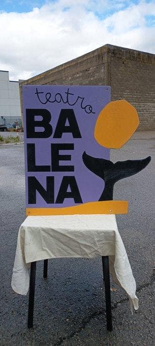 Naambord Balena-theater - Reclamebord - Staal, Antiek en Kunst