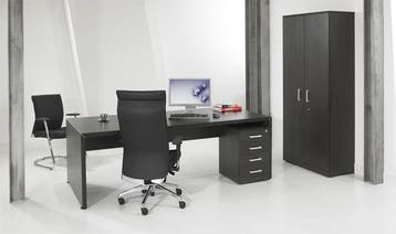 Nieuw Directiebureau donker eiken 210x90cm HHV, Huis en Inrichting, Bureaus, Ophalen of Verzenden, Nieuw