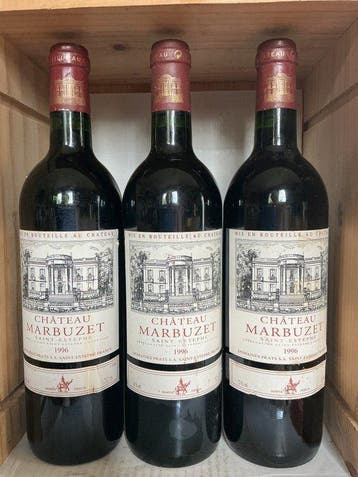 1996 Château Marbuzet - Saint-Estèphe - 3 Flessen (0.75, Nieuw