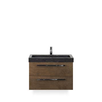 Seville Badmeubelset 80 cm - Tabacco - Wastafel Hardsteen, Ophalen of Verzenden, Nieuw