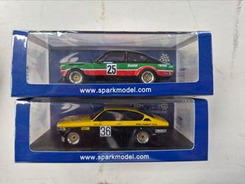 Spark 1:43 - Model sportwagen (2) - Lot 2pc Opel Kadett C, Nieuw