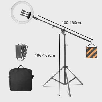 18 Inch Ring Light LED Videolamp met Statief & Telefoonhoude, Verzenden, Nieuw