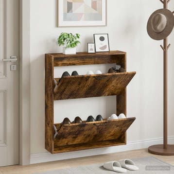 vidaXL Wandgemonteerde Schoenkast HOORN 71 x 17 x 86 cm, Verzenden, Nieuw