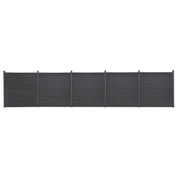 vidaXL Schuttingpaneelset 872x186 cm HKC grijs, Verzenden, Nieuw, Kunststof, 1 tot 2 meter