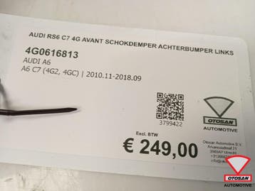 Audi RS6 C7 4G Avant Schokdemper Achterbumper L 4G0616813, Ophalen, Gebruikt, Audi, Achter