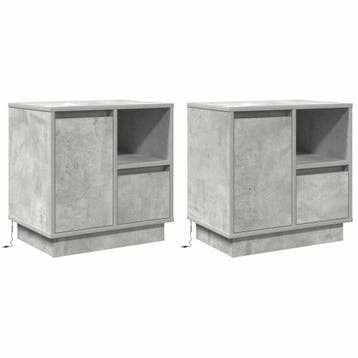 vidaXL Nachtkastje 2 st Beton Grijs 50 x 34,5 x 50 cm., Minder dan 45 cm, Verzenden, Nieuw, Minder dan 55 cm