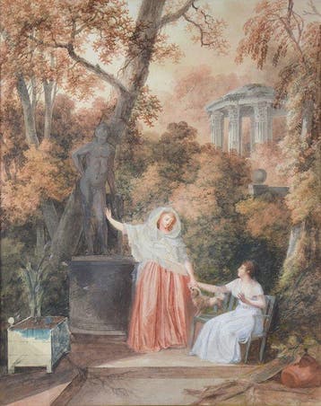 Jean-Baptiste Mallet (1759-1835) - Deux elégantes dans un
