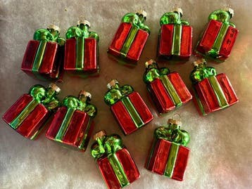 Napoli: 12 kerstpakjes voor de kerstboom, 7 x 4cm, glas -, Nieuw