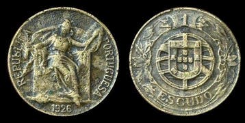 Portugal. Portugal. República. 1 Escudo 1926 - Data Escassa