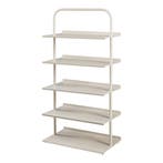Schoenenrek Poytya met 5 planken champagne 119x60x32 cm [en., Verzenden, Nieuw