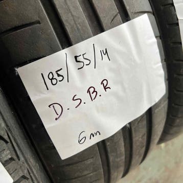 2 x Dunlop SP Sport BluResponse 185-55-14 Zomerbanden 6mm, 14 inch, Gebruikt, Band(en), Personenwagen