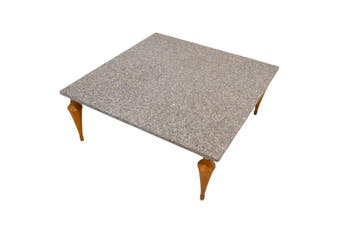 Vierkante salontafel met granieten blad en kegelvormige hout, Ophalen of Verzenden, Nieuw