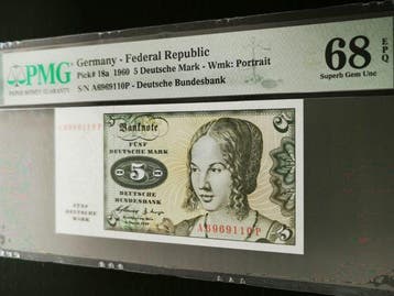 Duitsland. - 5 Deutsche Mark - 1960 - Pick 18a (Zonder
