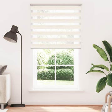 vidaXL Zebra rolgordijn 135x200 cm stofbreedte 130,9 cm, Verzenden, Nieuw, Beige