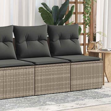 vidaXL 2-delige Loungeset met kussens poly rattan acacia, Verzenden, Nieuw, Loungeset