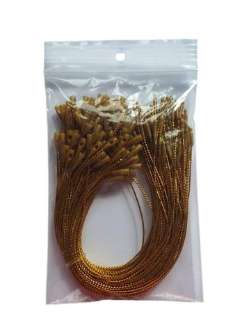 100 labeltouwtjes -  kerstbalhaakje - GOUD (Sleutelhangers), Ophalen of Verzenden, Nieuw, Overige typen