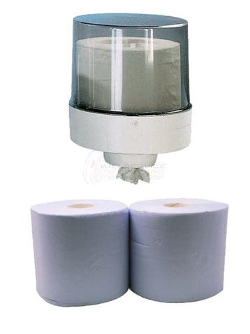 Papier handdoek dispenser wit/transparant met 2 rollen po..., Verzenden