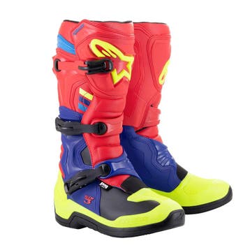 Alpinestars Tech 3 Felrood Donkerblauw Geel Fluo, Nieuw met kaartje, Alpinestars, Laarzen, Heren