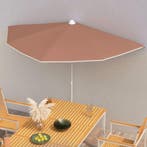 vidaXL Parasol half met paal 180x90 cm terracottakleurig, Tuin en Terras, Parasols, Verzenden, Nieuw, 1 tot 2 meter