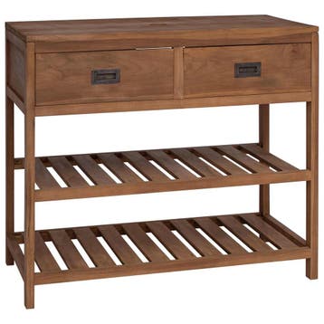 vidaXL Badkamerkast Naturel 90 x 45 x 75 cm Massief Teakhout, Verzenden, Nieuw