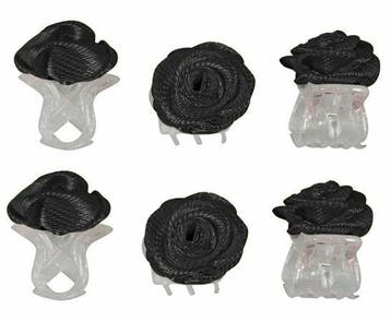 Haarspeld Haarklemmen 1cm – Roosjes – Zwart – Set van 6, Nieuw