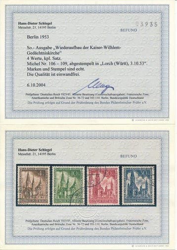 Berlijn 1953 - Wederopbouw van de Kaiser-Wilhelm, Gestempeld