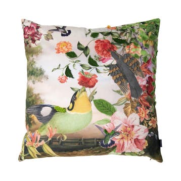handgemaakt kussen fleury groene vogel 45x45cm, Verzenden, Nieuw