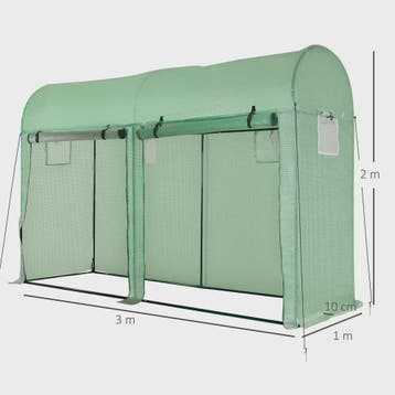 Outsunny Greenhouse Tunnel Garden Shed Greenhouse with 4 Win, Verzenden, Nieuw