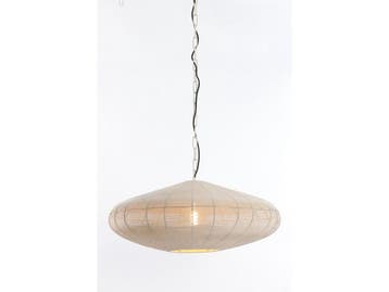 Light & Living Bahoto - Hanglamp - Ø60 x H23 cm - Mat Crème, Verzenden, Nieuw