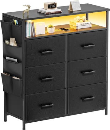 Commode - Dressoir - Ladekast - 87x80x30 cm - Zwart - HLONON, Verzenden, Zo goed als nieuw