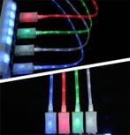 LED galaxy data kabel micro USB oplader laad + LED S20 S21 A, Verzenden, Nieuw