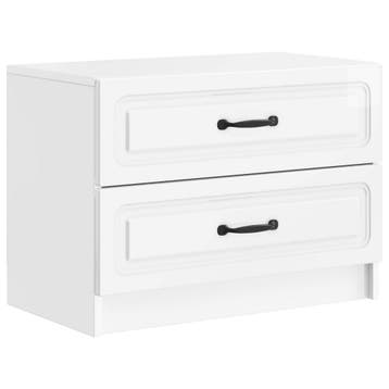 vidaXL Nachtkastje Hoogglans Wit 62 x 34,5 x 44,5 cm Bewerkt, Minder dan 45 cm, Verzenden, Nieuw, Minder dan 55 cm