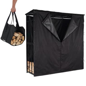 Houtopslag met dak | Brandhoutrek | Houtrek | 180x60x180cm, Tuin en Terras, Haardhout, Verzenden