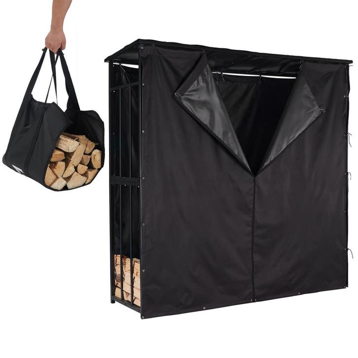 Houtopslag met dak | Brandhoutrek | Houtrek | 180x60x180cm, Tuin en Terras, Haardhout, Verzenden