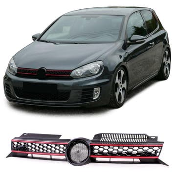 VW Golf 6 Grille GTI | Glanzend Zwart | Nieuw | Scherpe P..., Nieuw, Ophalen of Verzenden, Bumper, Volkswagen