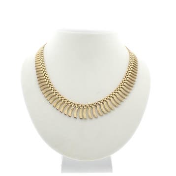 Gouden Cleopatra collier (Ketting), Ophalen of Verzenden, Gebruikt, Overige kleuren, Goud