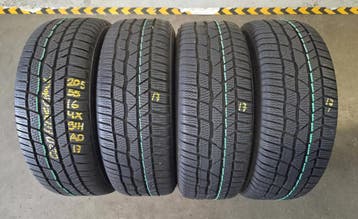 205/55/16 91H AO CONTINENTAL WINTERBANDEN 8MM PROFIEL 4X, Auto-onderdelen, Ophalen, Gebruikt, 16 inch, Band(en)