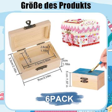 Huamirra kleine houten kistjes met deksel, set van 6, 9 x..., Verzenden, Nieuw