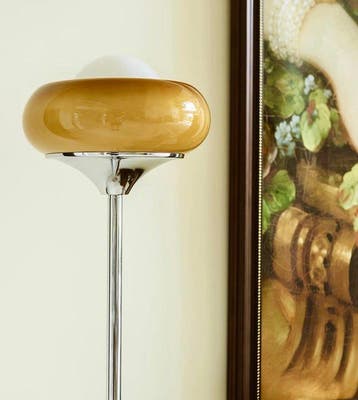 Staande lamp - Glas, Metaal - eiertaart, Huis en Inrichting, Nieuw
