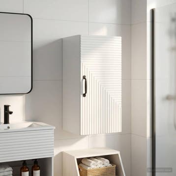 vidaXL Badkamer wandkast HAARLEM Hoogglans Wit 30 x 31 x 59, Verzenden, Nieuw