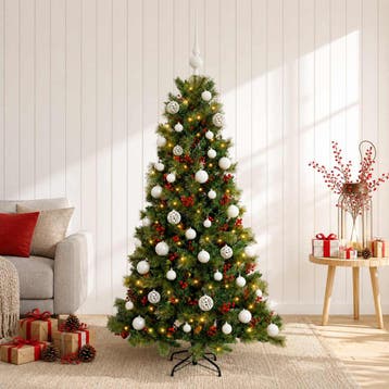 vidaXL Kunstkerstboom met kerstbal 150 cm 150 LEDs Warmwit, Diversen, Verzenden, Nieuw