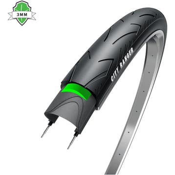 Obor Zwarte stadsband met reflectie - 28 inch - 3mm anti-..., Ophalen of Verzenden, Nieuw, Band